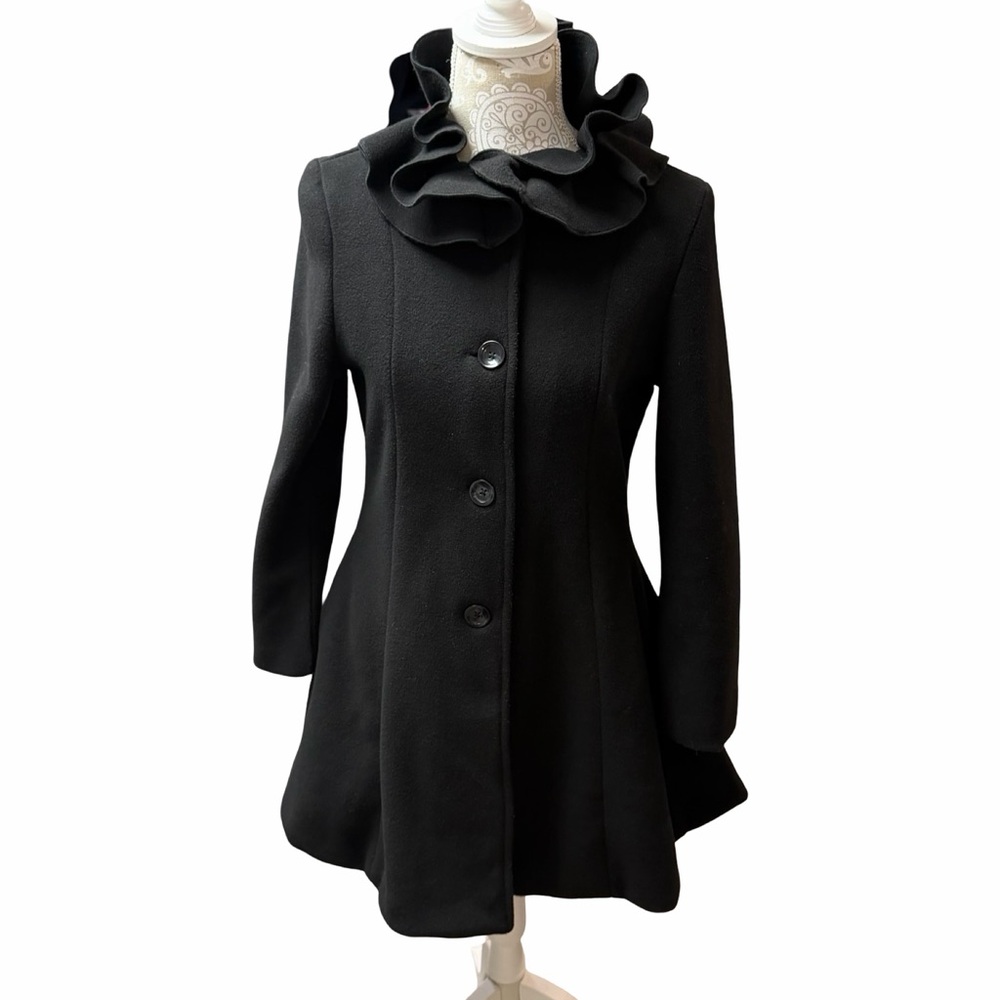 COPPER KEY Girls Coat
Size 14/16
Ruffle Collar Pea Coat 
Black Dressy 
Soft